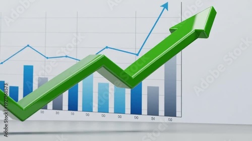business graph with arrow