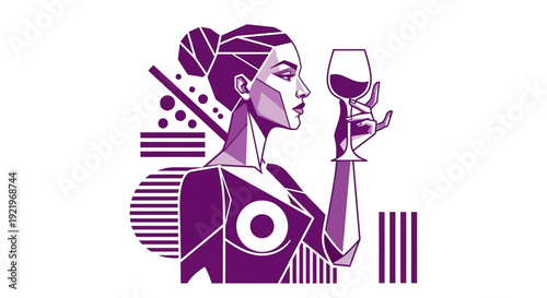 An elegant woman enjoys a glass of red wine in a sophisticated setting