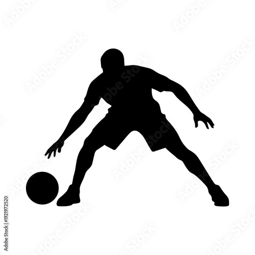 Male basketball player dunk shot silhouette vector illustration