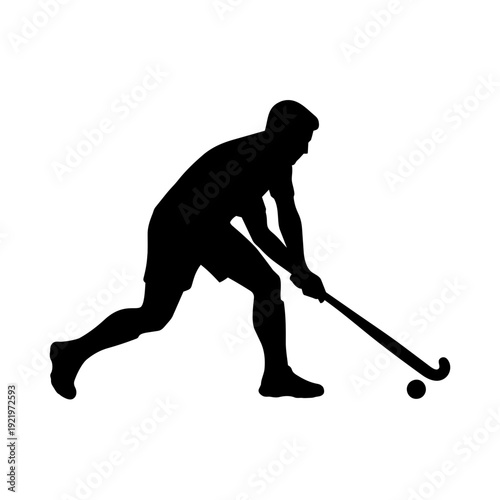 Male hockey player silhouette vector illustration