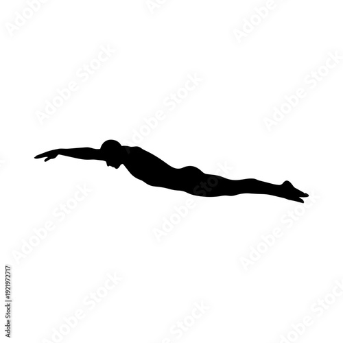 Male swimming athlete silhouette vector illustration
