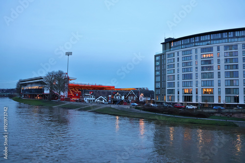 Φωτογραφία View across the River Trent toward Nottingham Forest City Ground Stadium; waterf