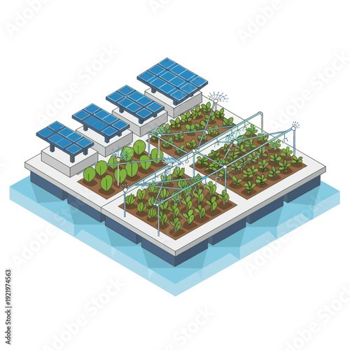 Floating Solar Powered Farm on Water.