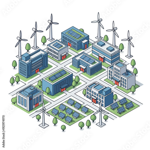 Sustainable City with Renewable Energy Sources.