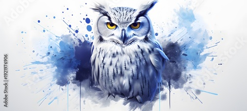 white owl vector illustration t-shirt design,generative AI