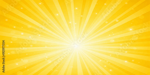 Abstract vector background with sun rays and bright yellow burst