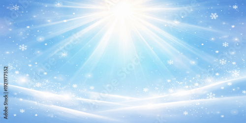 Abstract blue Christmas background with shining stars