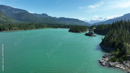 Green Lake Aerial Drone View Near Whistler, British Columbia, Canada