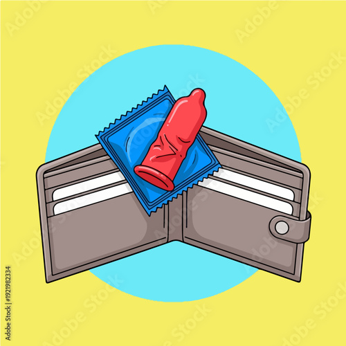 Condom in a wallet, safe sex and protection concept, healthcare and lifestyle.