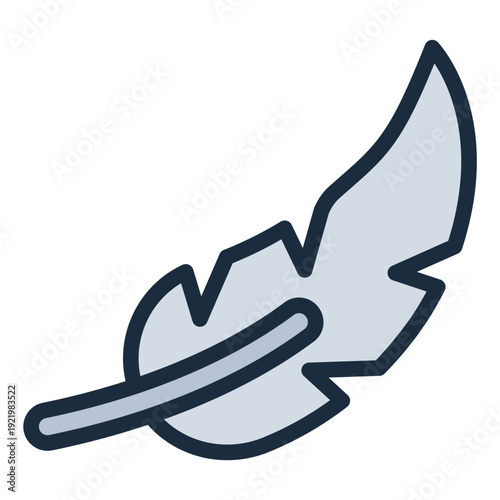feather filled line icon. poultry plume. bird element. farming industry