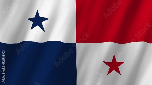Panama Flag Waving, Republic of Panama National Symbol, 4K Animation