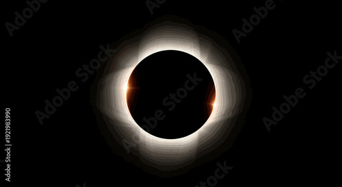 Total solar eclipse with visible corona against black background