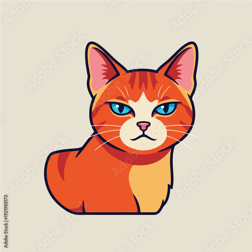 Orange cat with blue eyes looking directly at the viewer.