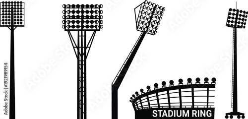 Stadium floodlights illuminate the night sky above the stadium ring.