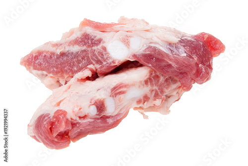 Pork with bones, pork ribs on a white background