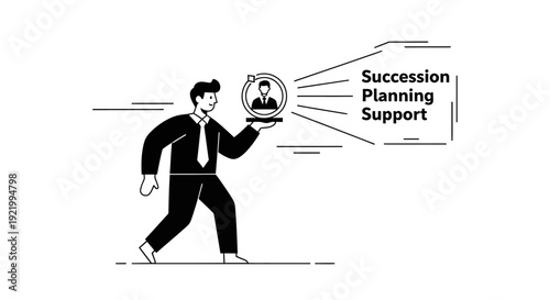 Succession Planning Support A Business Leader Holding a Succession Plan Concept