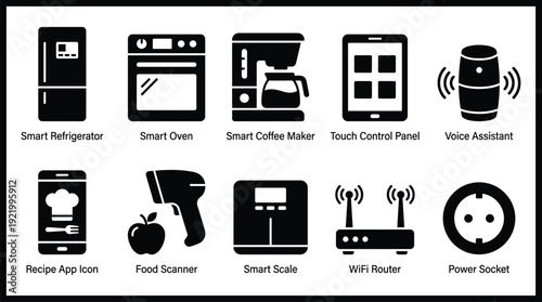 Smart home devices icons