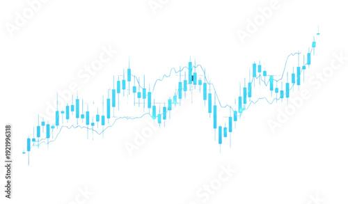 Abstract Blue Financial Graph – Modern Candlestick Investment Trend Illustration