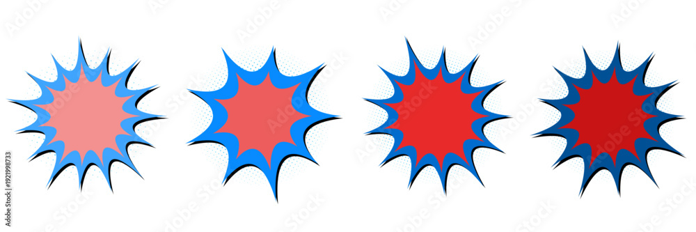 Fototapeta premium Comic Book Style Explosion Bubbles for Superhero Themed Birthday Party Graphics