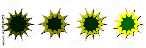 Green Comic Book Explosion Bubbles for Eco Friendly Superhero Graphics
