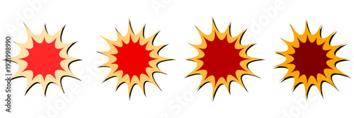 Set of Retro Comic Book Action Burst Bubbles for Pop Art Sound Effects