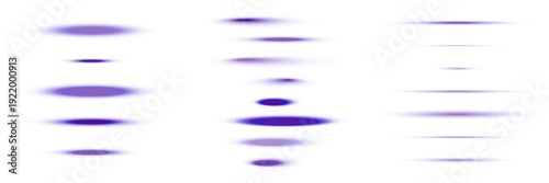 Purple Oval Shadow Set for Product Presentation, Realistic Soft Blur Ellipse Shapes