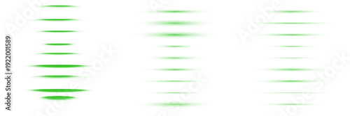 Abstract green digital data stream lines on transparent background for cybersecurity and technology concepts