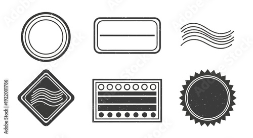 Collection of Vintage Stamp and Seal Vector Graphics - Retro Design Elements