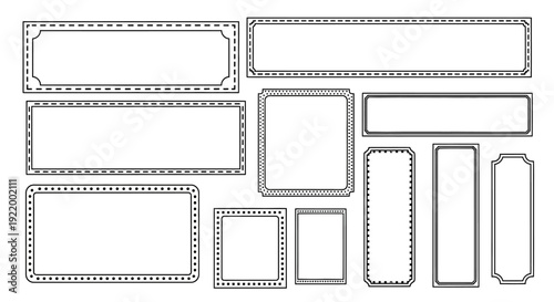 Collection of Decorative Rectangular Frames with Various Borders and Patterns