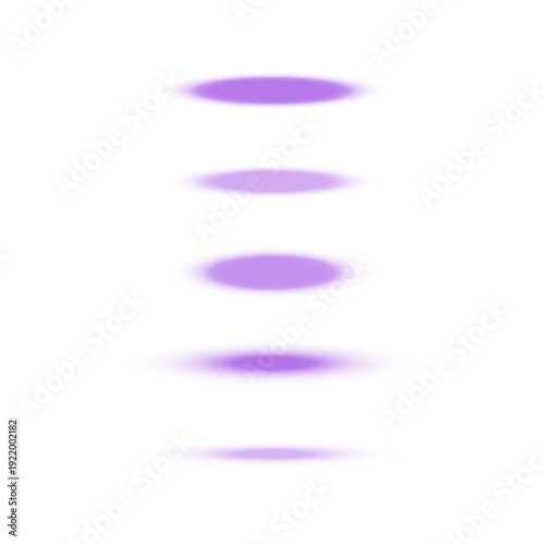 Purple Oval Shadow Set for Product Mockups, Floating Glow Effect Elements