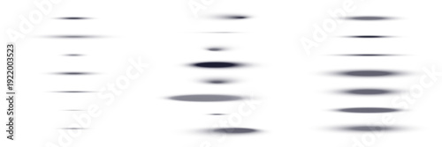 Collection of realistic oval drop shadows for e-commerce product presentation and minimalist UI design elements