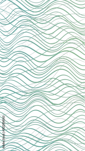 Wavy Lines Pattern Light Green Curves.