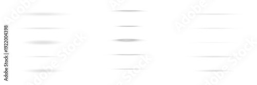 Realistic horizontal shadow effects and page curl dividers for minimalist web UI design