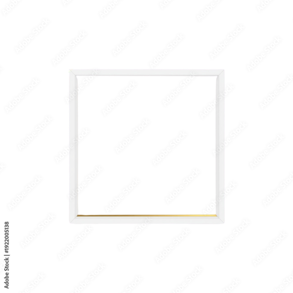 Obraz premium White square frame with gold accent