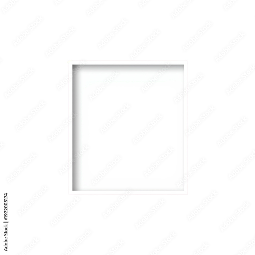Fototapeta premium Blank white square with subtle shadow effect