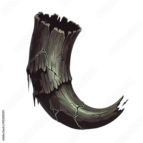 Ancient Fossilized Tusk with Cracked Surface.