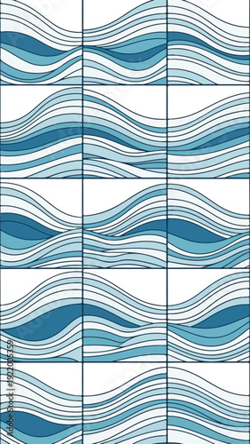 Blue Wavy Lines Pattern Design Element.