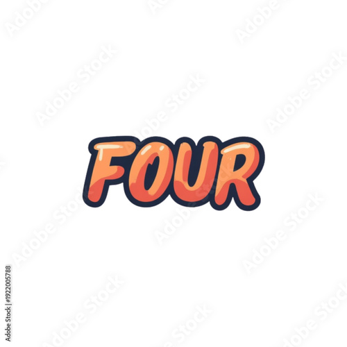 Vibrant orange text with number four in modern design