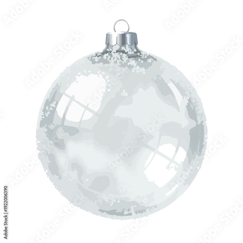 Clear Glass Christmas Ornament with Silver Top.