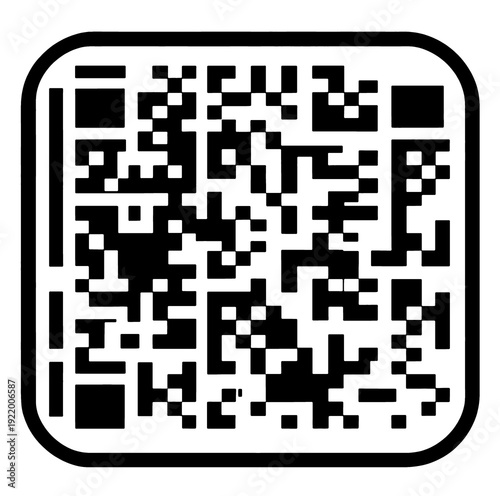 black and white qr code sym...