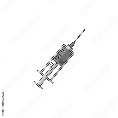 Essential medical syringe with needle, an illustration representing healthcare, vaccination, and therapeutic injections, vital for patient treatment and disease prevention