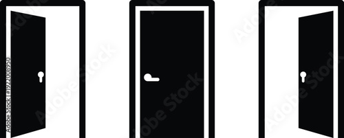 Three open doors symbolizing opportunities and choices