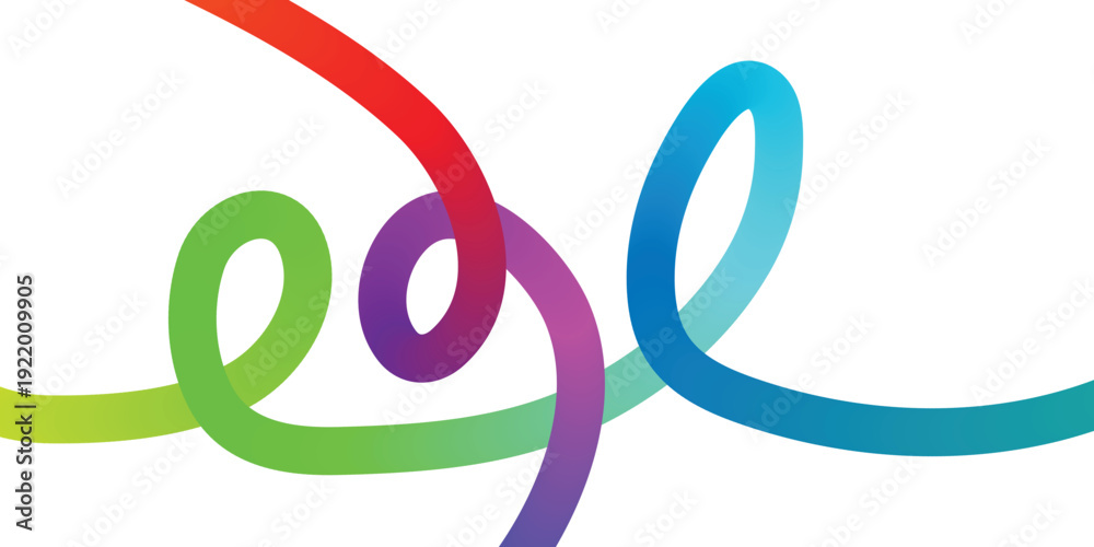 Obraz premium Multicolored swirling loops on a white background