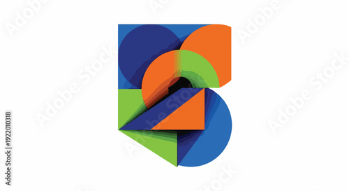 Free Download Geometric Shapes Forming Abstract Letter. - GFXLoad