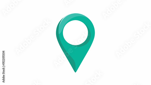 Green Map Pin Icon Isolated on White.