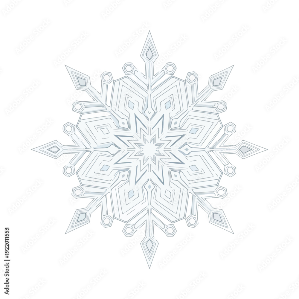 Fototapeta premium Intricate Snowflake Design with Geometric Patterns.