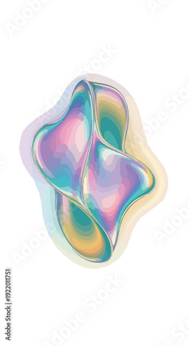 Iridescent Holographic Flower Shaped Object Closeup.