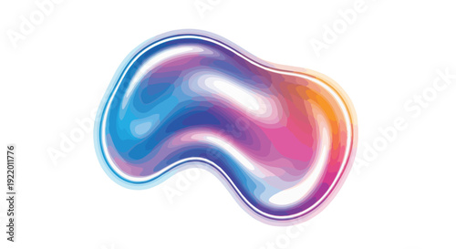 Iridescent Liquid Drop with Rainbow Colors.