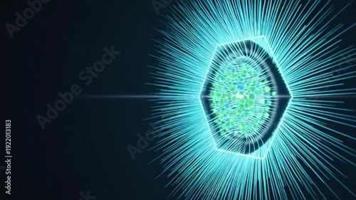 Data particles moving toward a region and stopping at digital boundary.