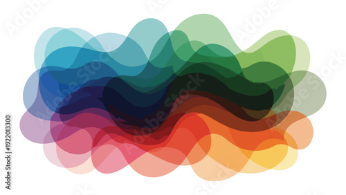 Multicolored Abstract Shapes Overlapping Design Element.